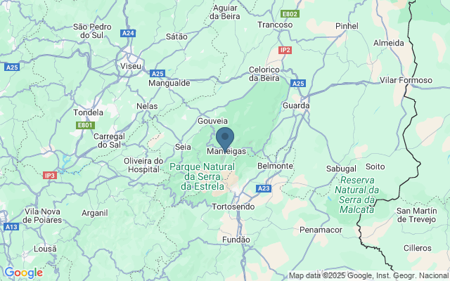 Kaart met locatie Serra da Estrela